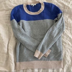 Madewell color block sweater - XS - cotton - grey and blue